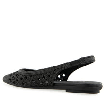 Diego Dress Flat | Black Embroidered Raffia