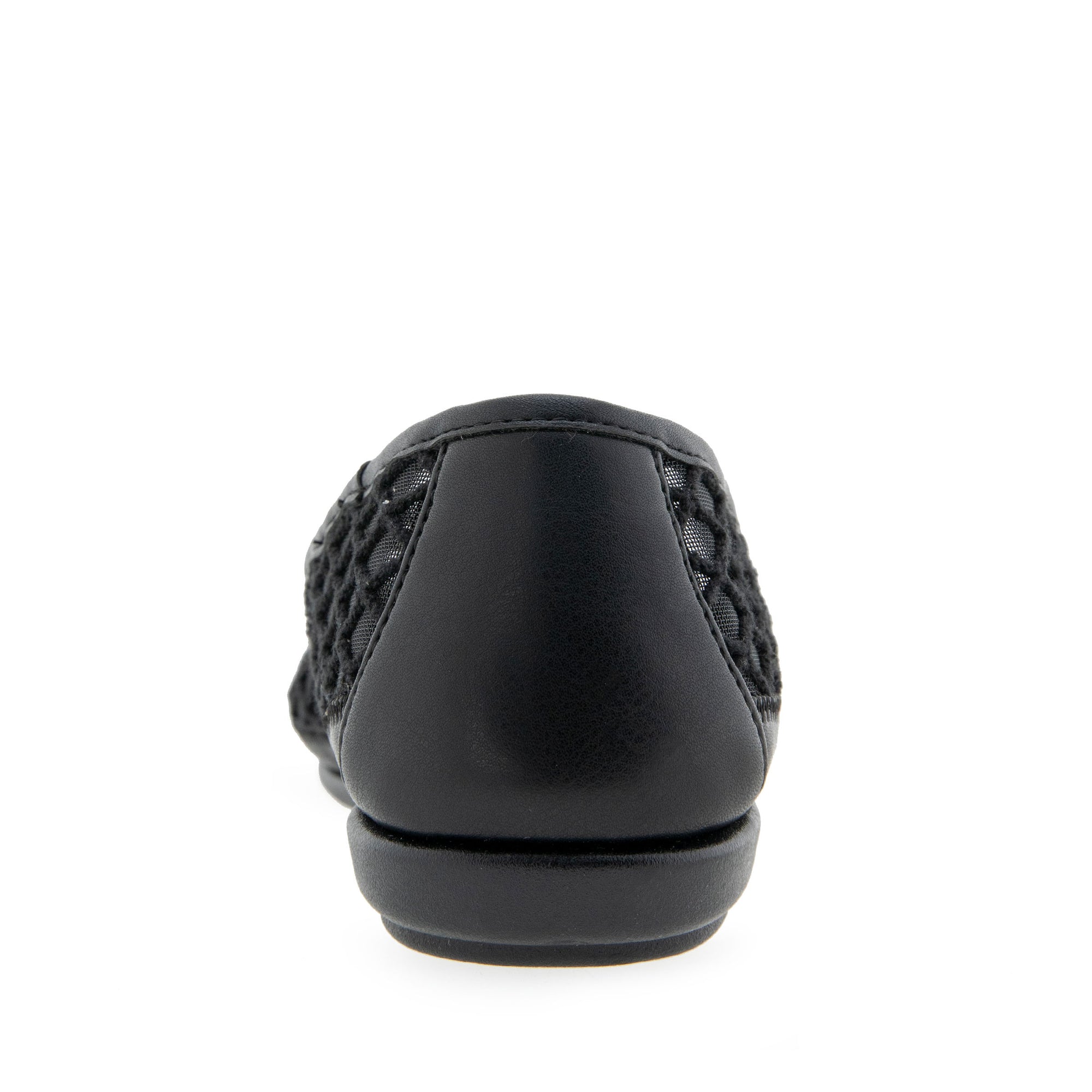 Bria Casual Flat | Black Mesh Fabric