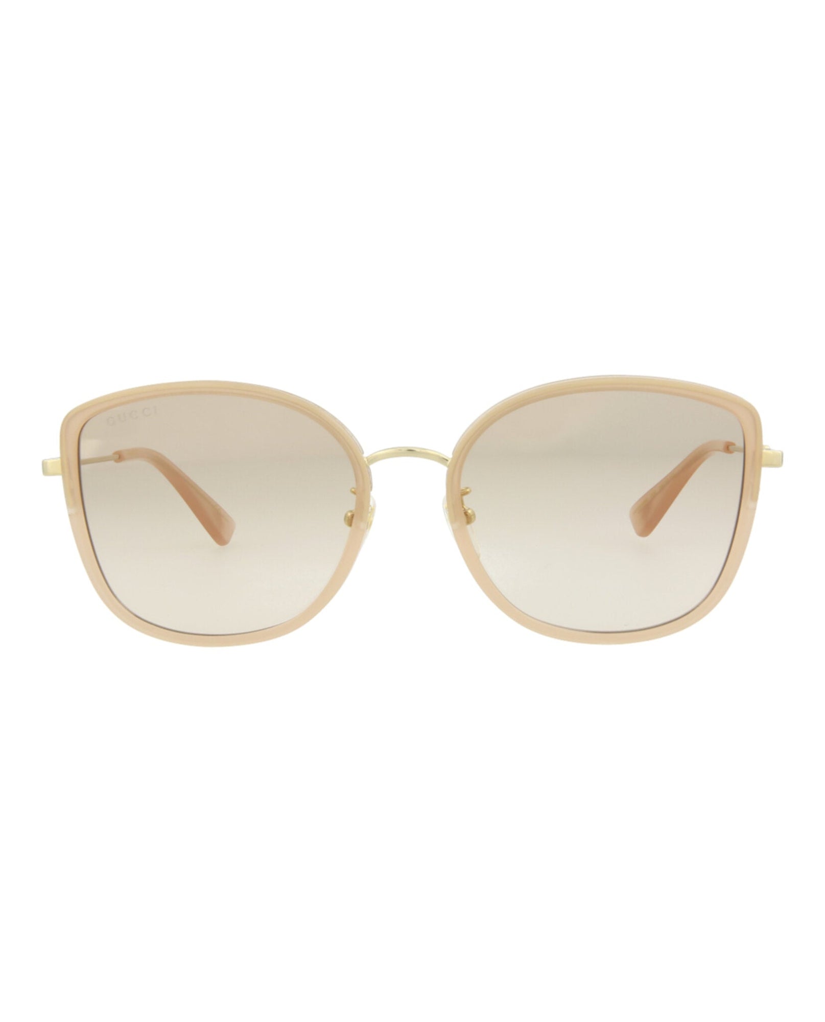 Gucci Square Metal Sunglasses | Nude