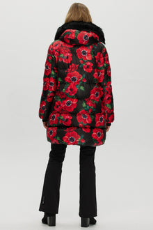 Après-Ski Jacket With Detachable Toscana Shearling Lamb Hood Trim | Women | Black Poppy x Black (V3)