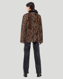 Collarless Select Shearling Lamb Jacket | Women | Mini Leopard