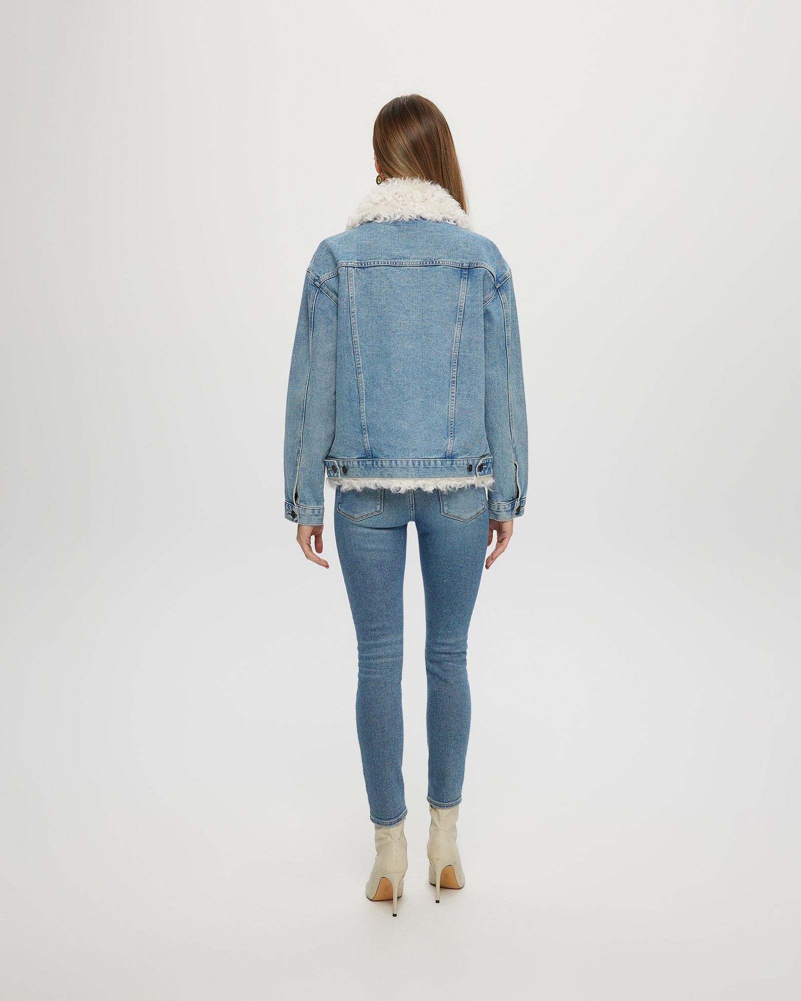 Jacket With Select Lamb Trim | Women | Denim x White