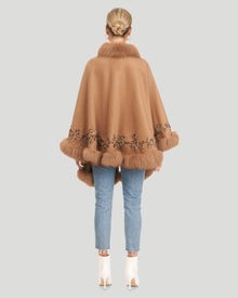 Embroidered Wool And Cashmere Cape | Women | Camel