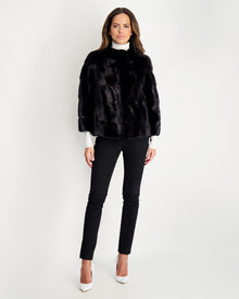 Horizontal Mink Jacket, Stand Collar | Women | Blackglama