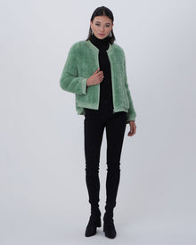 Knit Beaver Zip Jacket | Women | Green