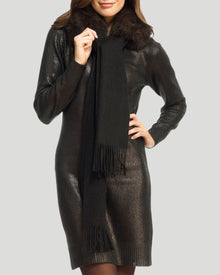 Knit Sable Stole With Fringes | Women | Uptone