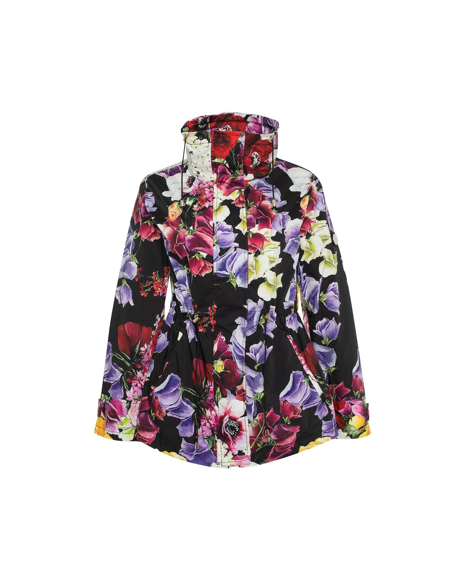 Lightweight Zip Jacket | Women | Black x Pink Floral