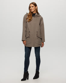 Loro Piana Cashmere & Wool Parka With Merino Shearling Lamb Hood Trim | Women | Light Brown x Beige