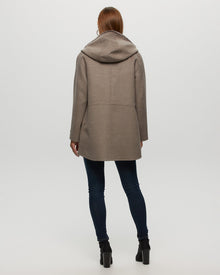 Loro Piana Cashmere & Wool Parka With Merino Shearling Lamb Hood Trim | Women | Light Brown x Beige