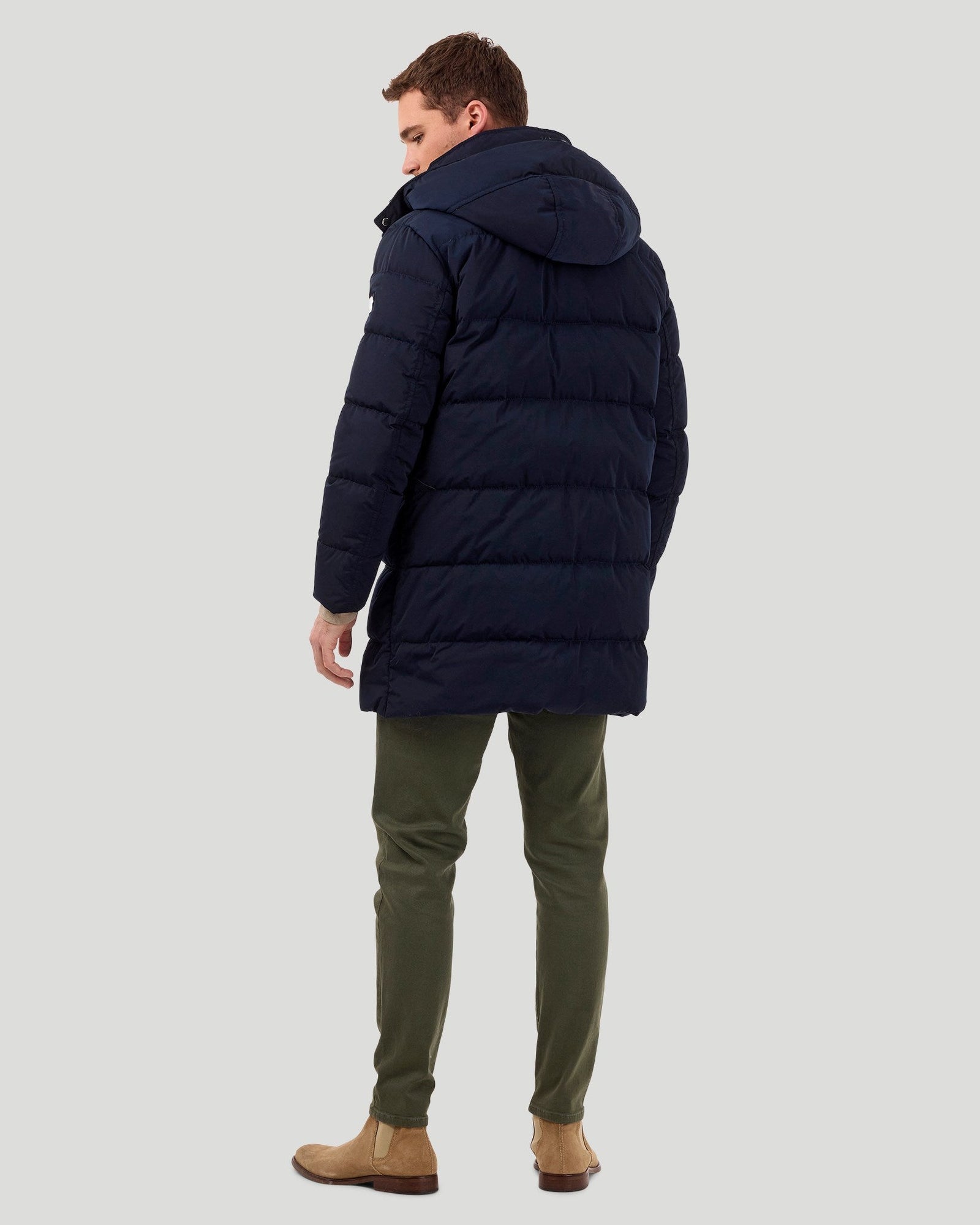 Après-Ski Parka With Detachable Select Shearling Lamb Collar | Men | Navy x Gray x Navy