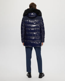 Après-Ski Parka With Detachable Toscana Shearling Lamb Hood Trim | Men | Dark Blue x Black (V1)