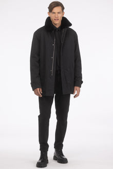 Coat With Detachable Select Shearling Lamb Lining And Collar | Men | Black