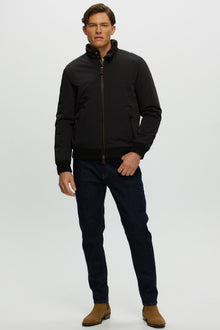 Fabric Jacket With Shearling Lamb | Men | Black