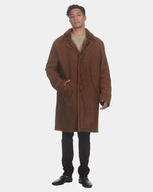 Select Shearling Lamb Short Coat | Men | Camel Pattern