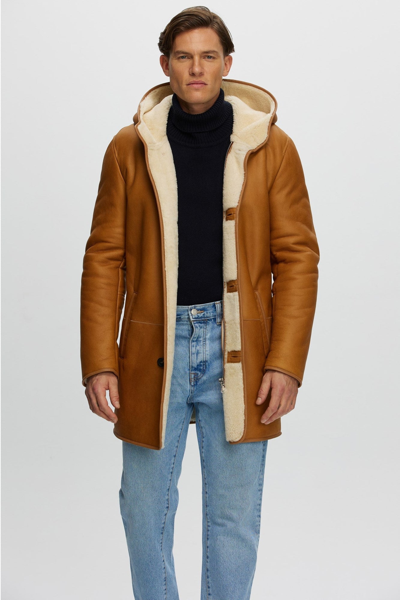 Shearling Lamb Parka | Men | Cognac