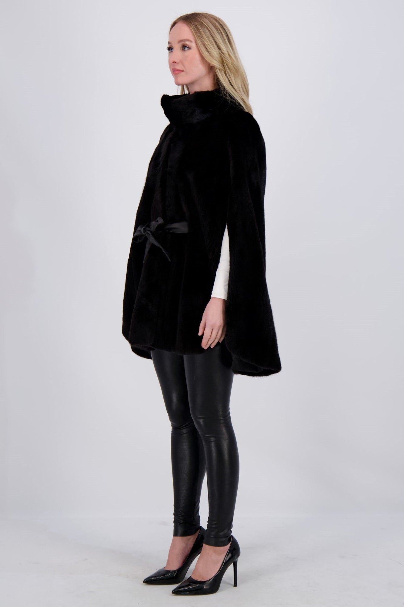 Mink Cape, Leather Belt | Women | Blackglama