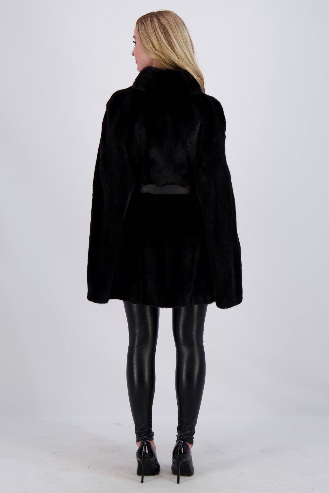 Mink Cape, Leather Belt | Women | Blackglama