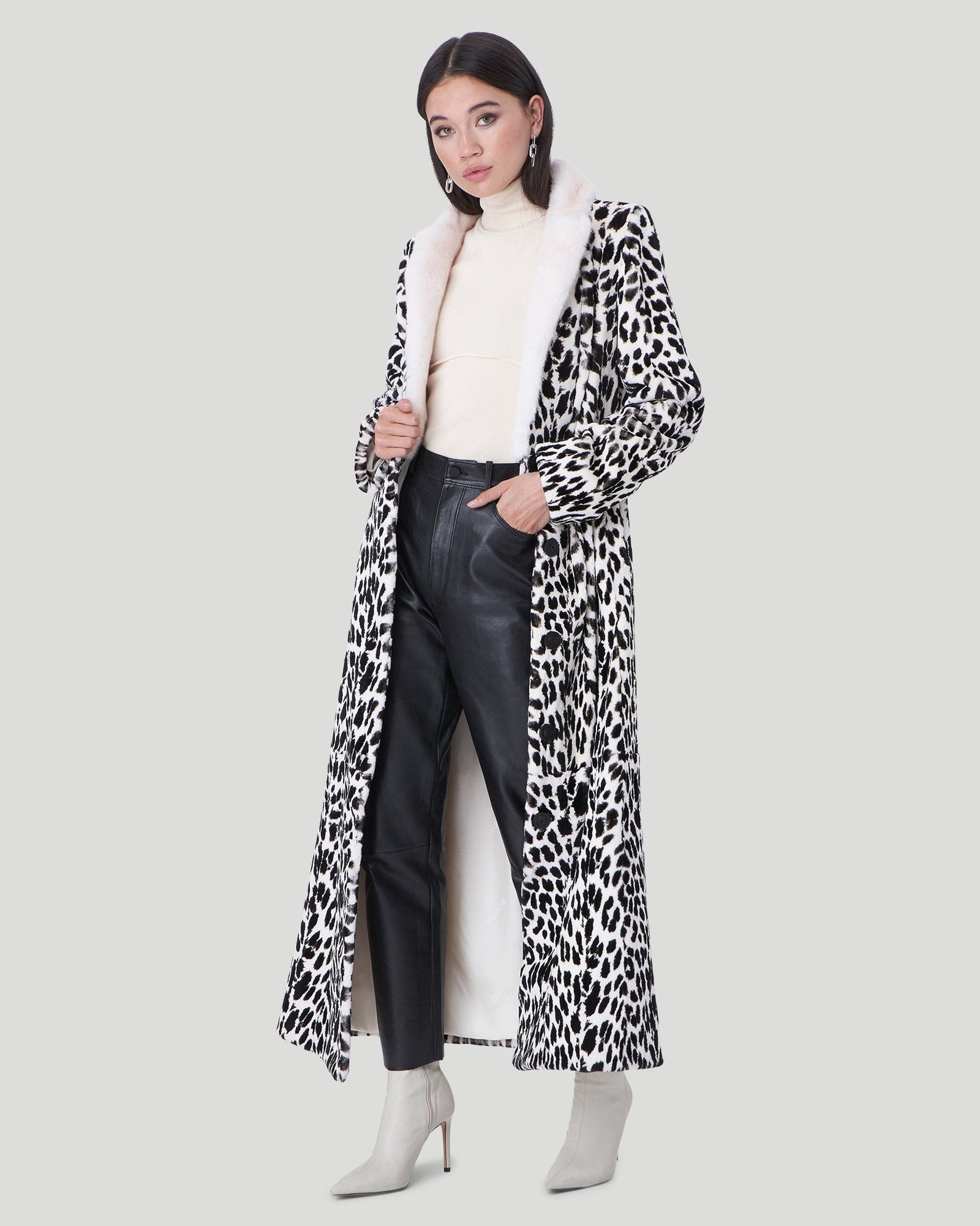 Mink Coat | Women | Crystal Beige Leopard Print