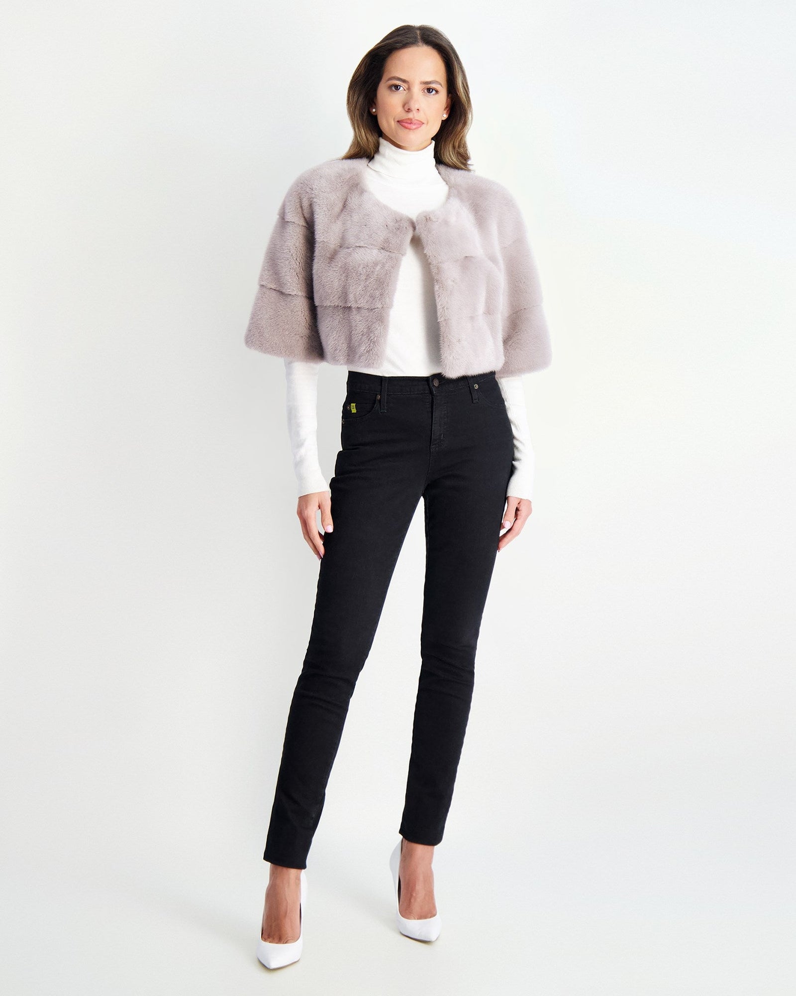 Mink Collarless Bolero | Women | Stucco