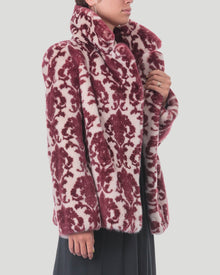 Mink Intarsia Jacket | Women | Red Paisley x Beige