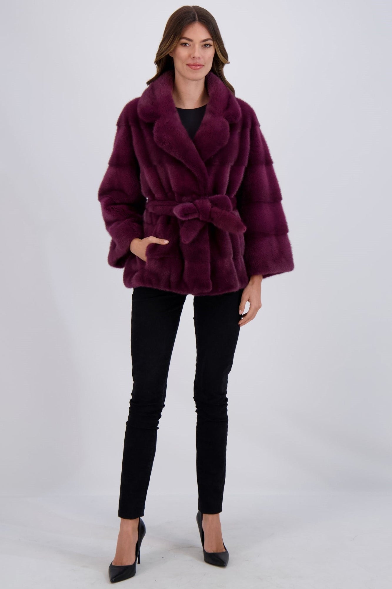 Mink Jacket, Mink Belt | Women | Magenta