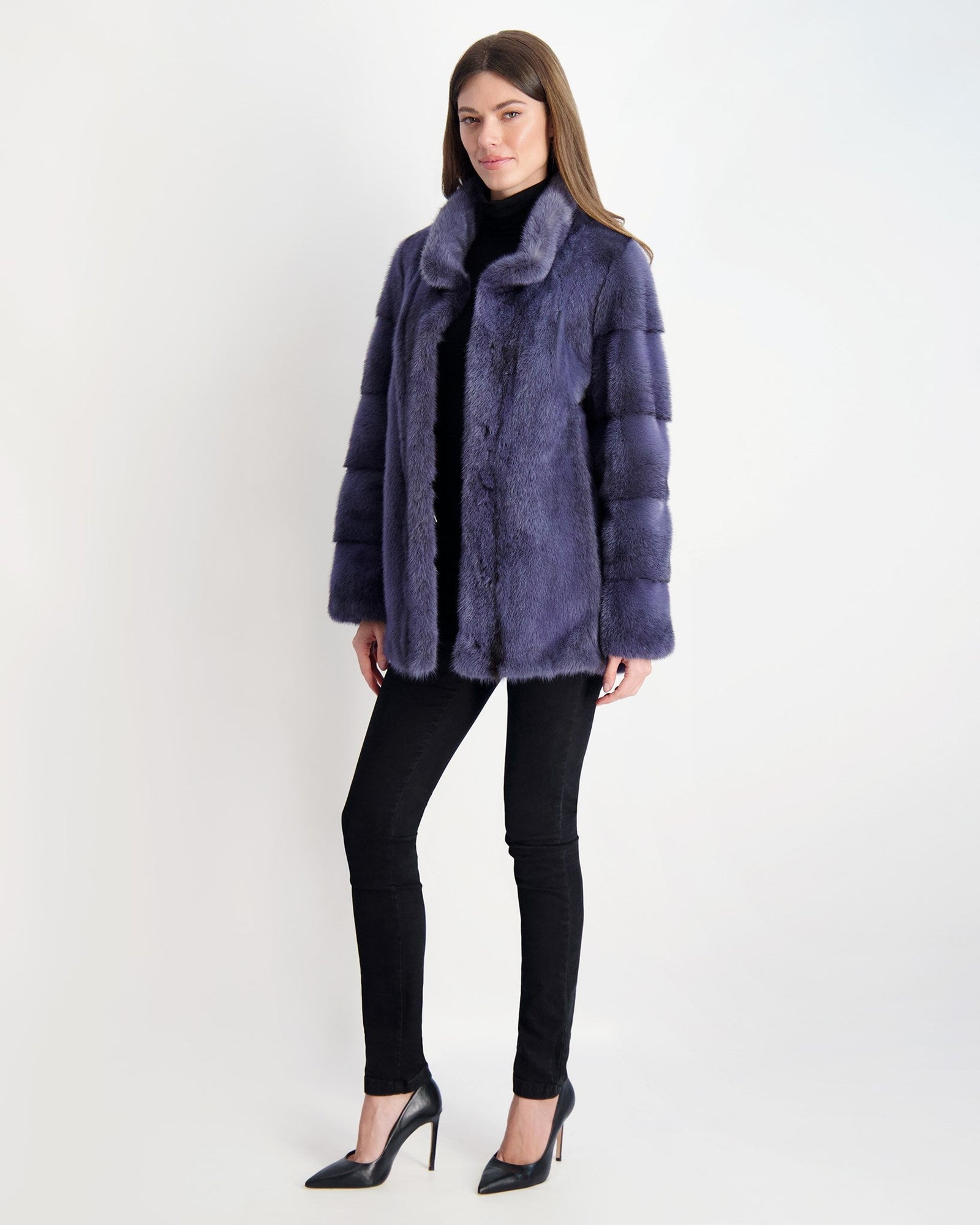 Mink Jacket | Women | Blue Gray Cross (V2)