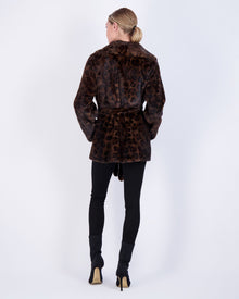 Mink Jacket With Belt | Women | Brown Animal Print (V2)