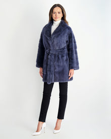 Mink Jacket With Belt | Women | Blue Jean (V1)