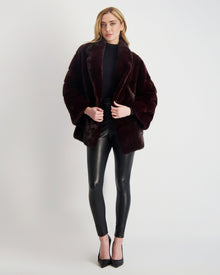 Mink Jacket With Belt | Women | Burgundy