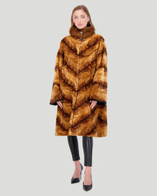 Mink Sections Short Coat | Women | Gold