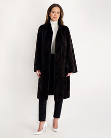 Mink Sections Short Coat | Women | Black (V1)