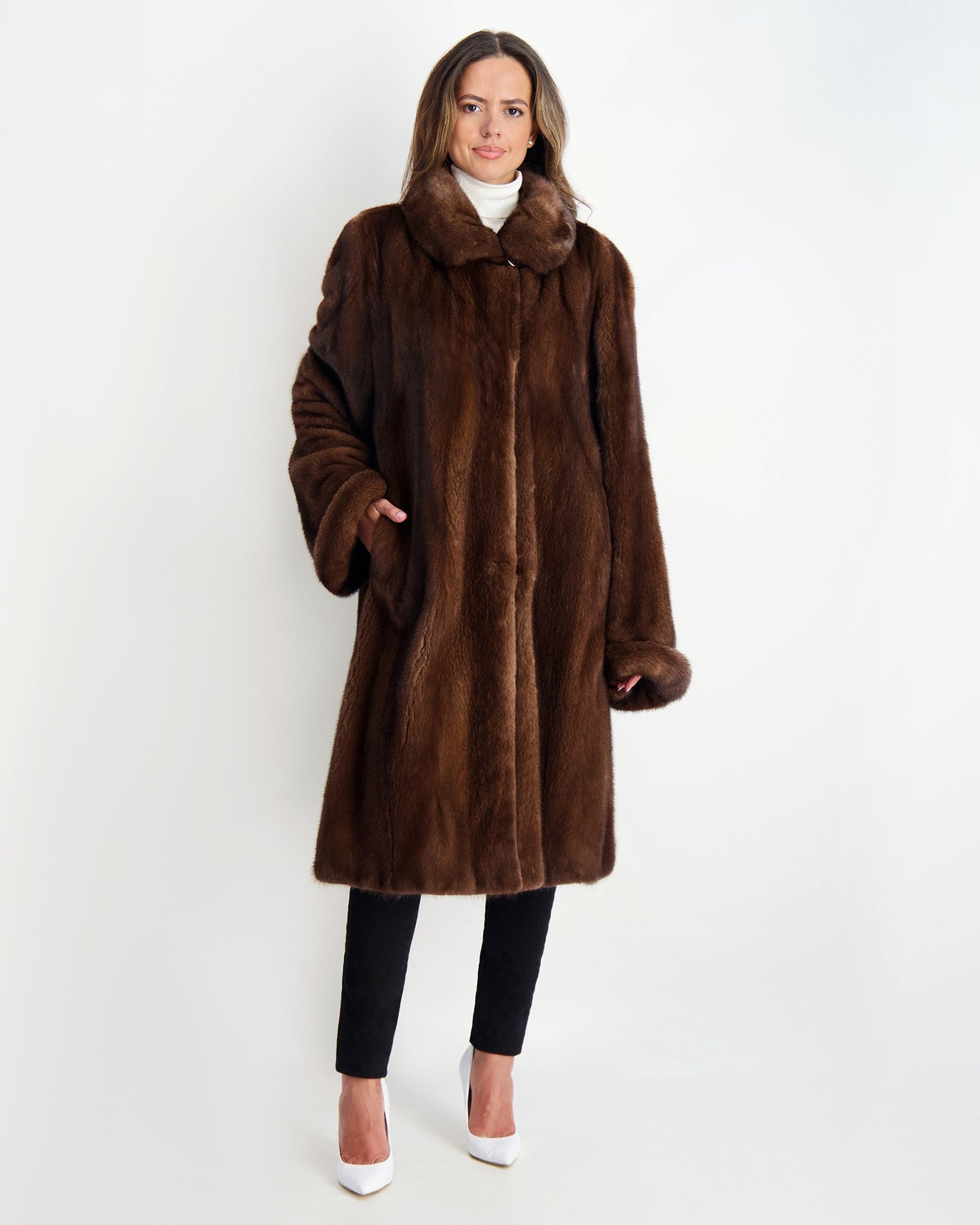 Mink Short Coat | Women | Scanbrown (V1)