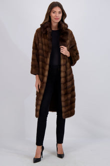 Mink Short Coat With Sable Collar | Women | Brown