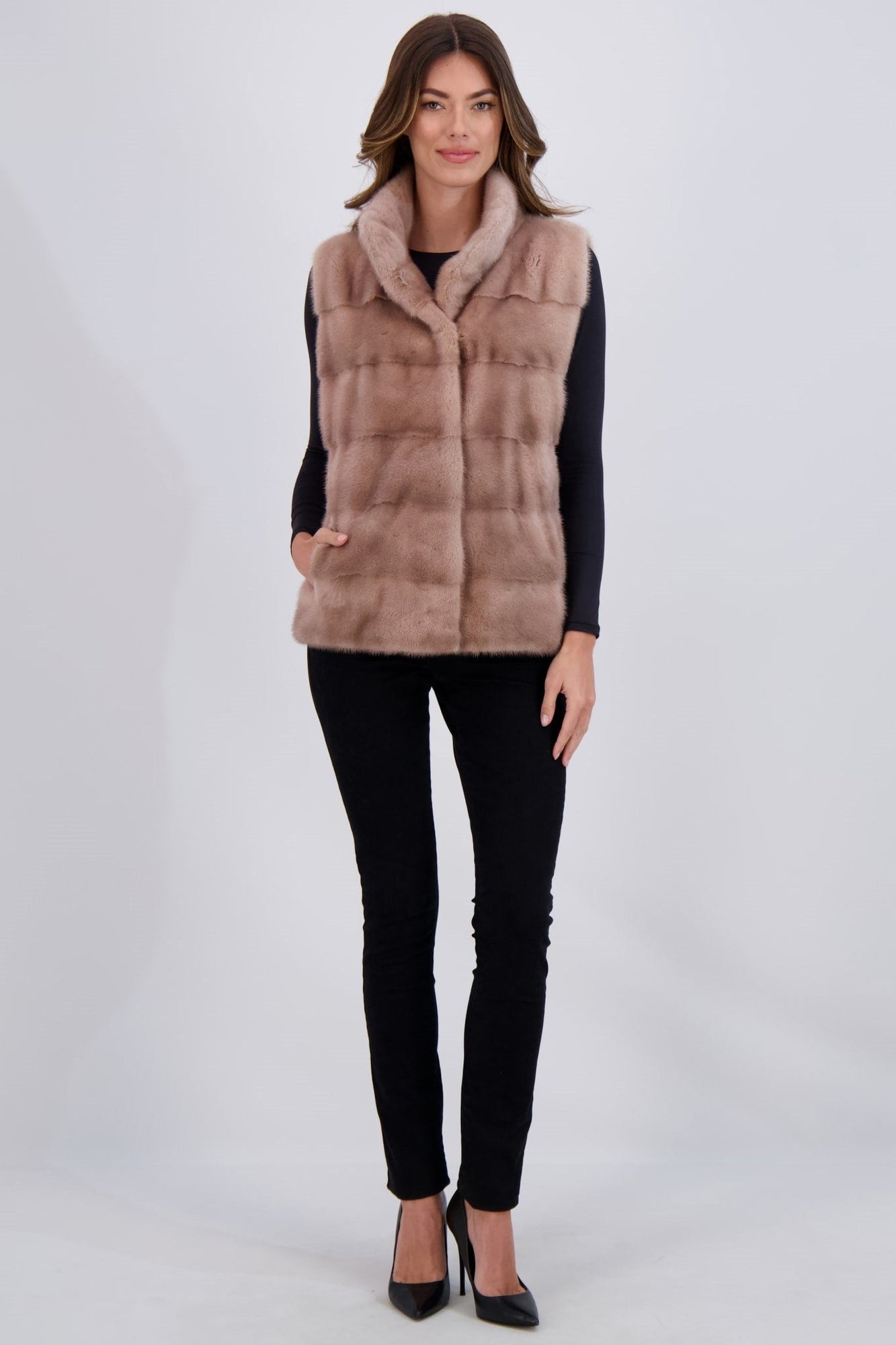 Mink Vest | Women | Gray