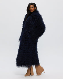 Mongolian Goat Coat | Women | Dark Blue