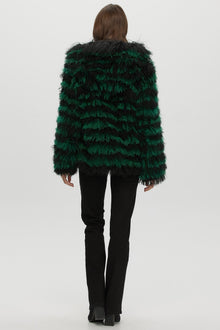 Mongolian (Tg) Shearling Lamb Jacket Reversible To Loro Piana Cashmere & Wool | Women | Green x Black