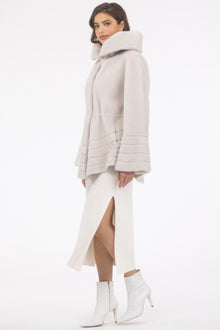 Reversible Merino Shearling Lamb Jacket, Hood | Women | Cream x Cream