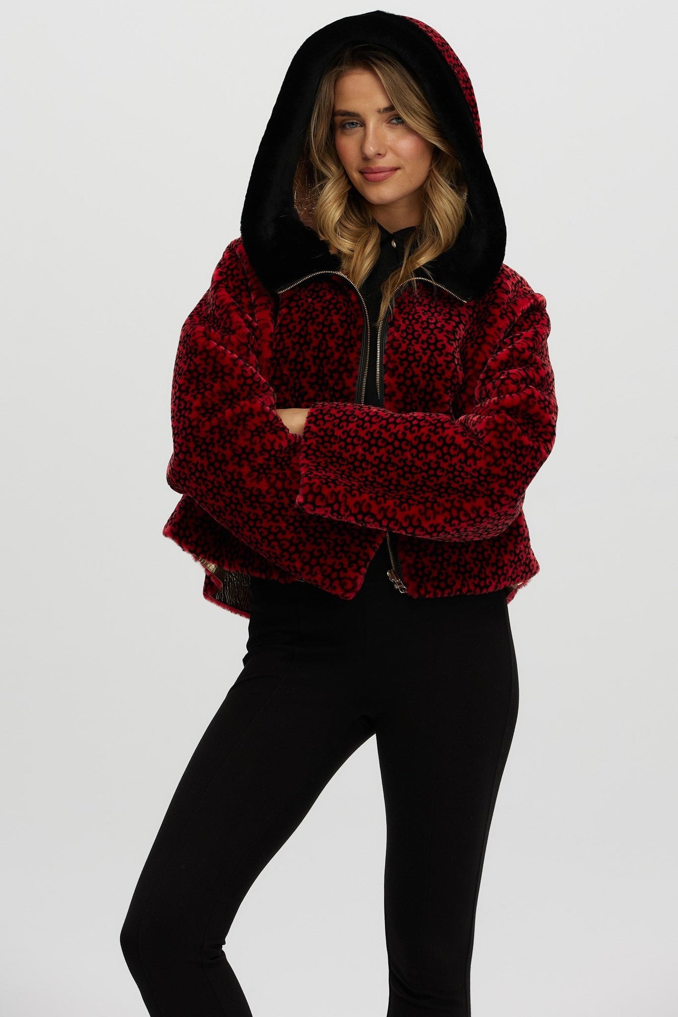 Reversible Merino Shearling Lamb Jacket | Women | Red x Black Insignia