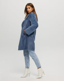 Reversible Select Shearling Lamb Short Coat | Women | Blue x Blue