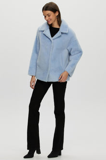 Reversible Shearling Lamb Jacket | Women | Light Blue