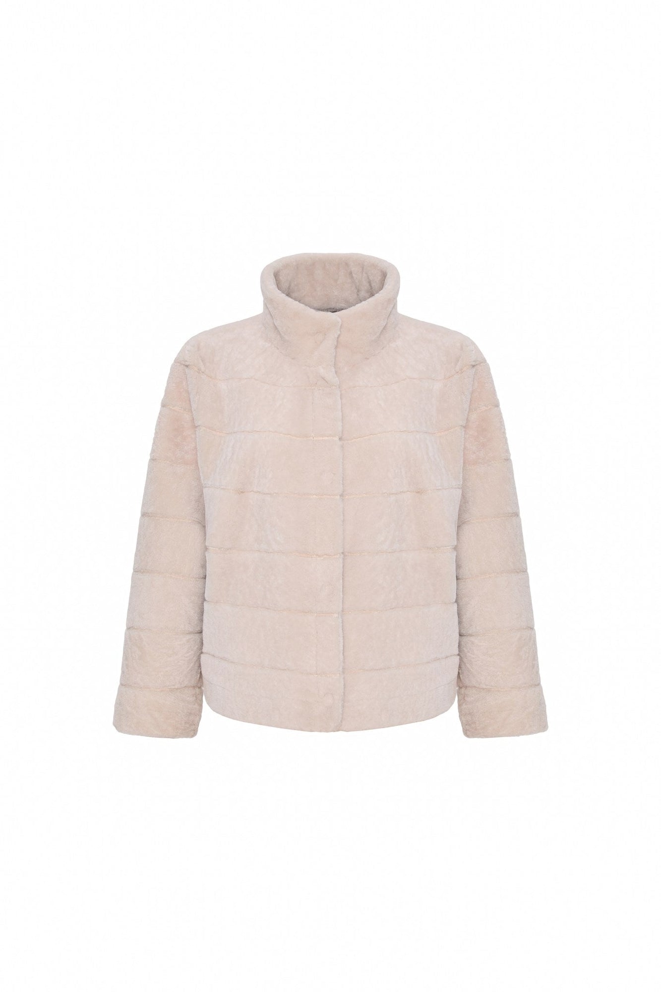 Reversible Tetured Shearling Lamb Jacket With Cropped Sleeves | Women | Cream x Cream