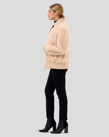 Select Cashmere Goat Bomber Jacket | Women | Light Beige