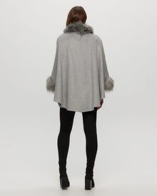 Select Cashmere & Wool Cape With Select Lamb Trim | Women | Gray