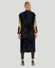 Select Lamb Short Coat With Embroidery | Women | Black x Gold