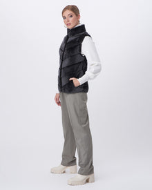 Select Shearling Lamb Chevron Vest | Women | Black Snowtop (V2)