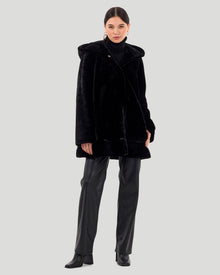 Select Shearling Lamb Jacket Reversible To Poly-Taffeta | Women | Black x Black