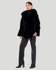 Select Shearling Lamb Jacket Reversible To Taffeta | Women | Black x Black