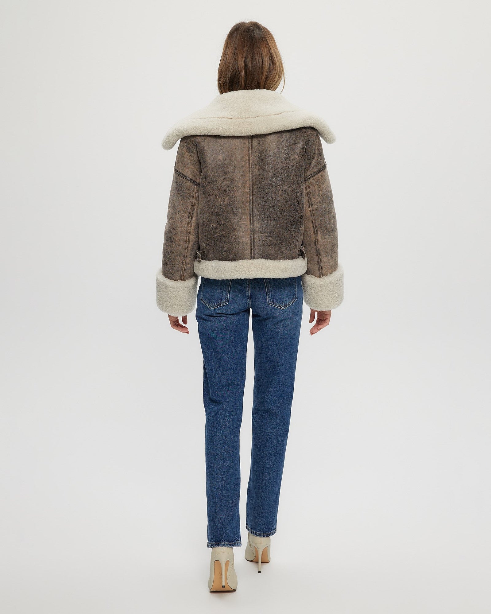 Select Shearling Lamb Jacket | Women | Brown x Cream