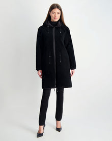 Select Shearling Lamb Parka Reversible To Nylon | Women | Black x Black