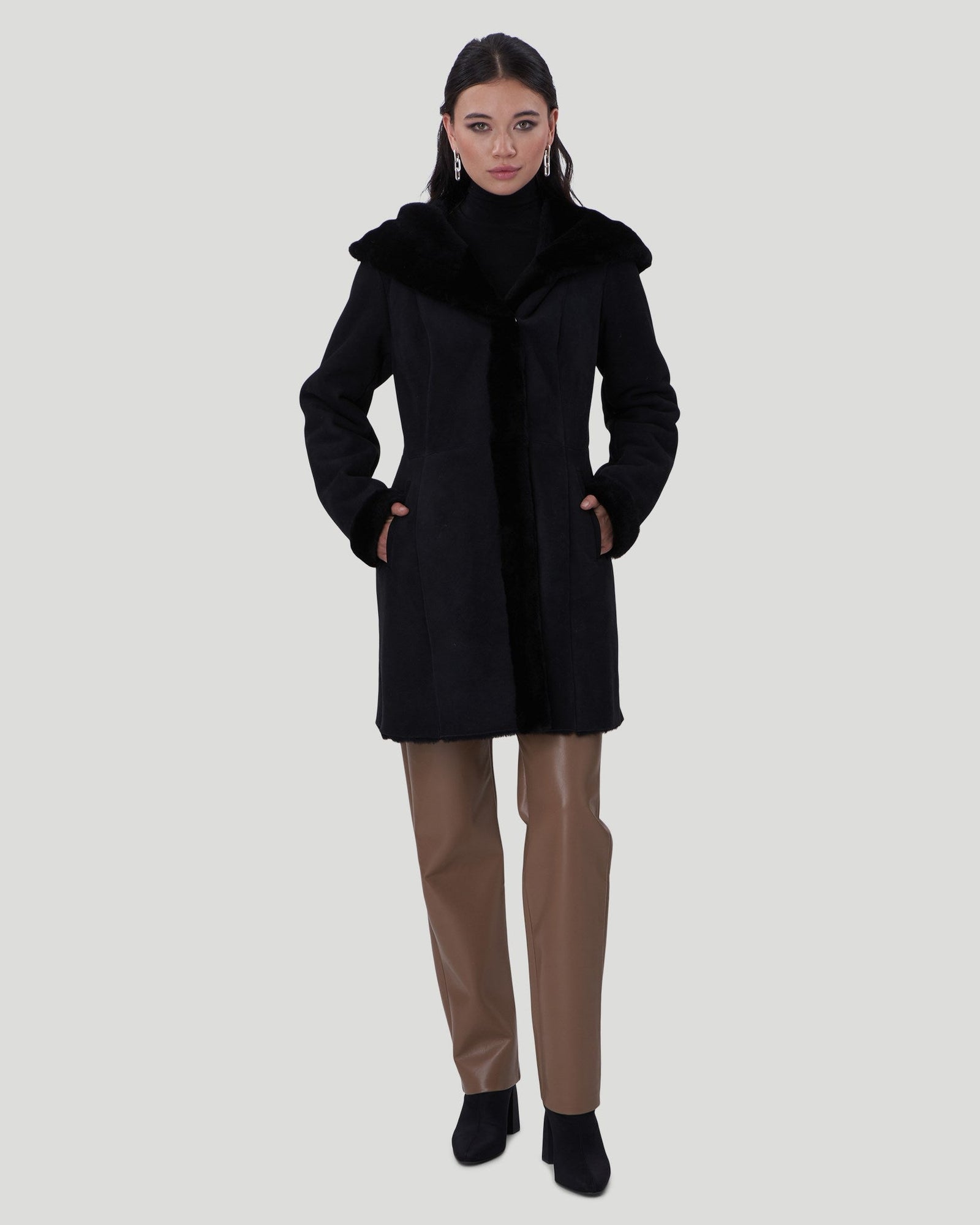 Select Shearling Lamb Parka | Women | Black